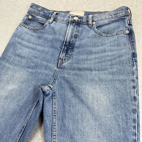 Everlane The Way-High Slim Organic Cotton Jeans Women 28R Blue Denim Straight - Picture 2 of 13